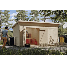 Träförråd SKAN HOLZ Flex inkl. golv 480x340cm natur
