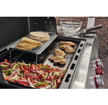 Grill med grönsaker, kyckling och tortillas