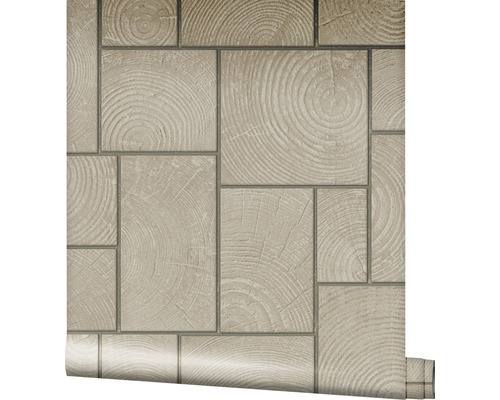 Tapet med träutseende och kvadratiska mönster