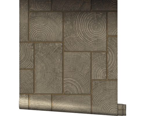 Tapetrulle med träskivemönster