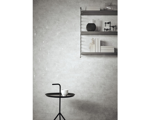 Dekorativ vägg med hylla och litet bord