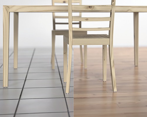 Matbord och stolar i trä