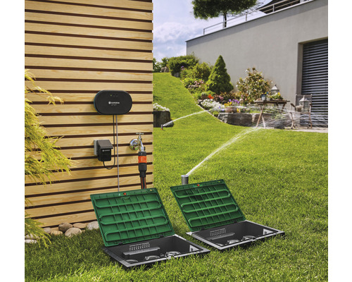 Gardena Smart System för trädgårdsbevattning med styrenhet och nedsänkbar sprinkler