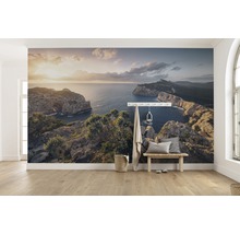 Rum med fototapet med kustlandskap