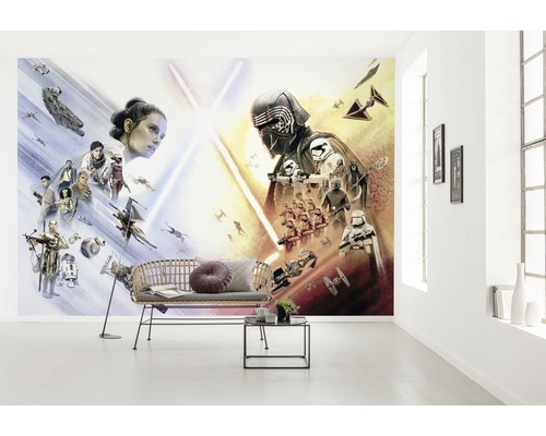 Fototapet med Star Wars-motiv i ljust vardagsrum