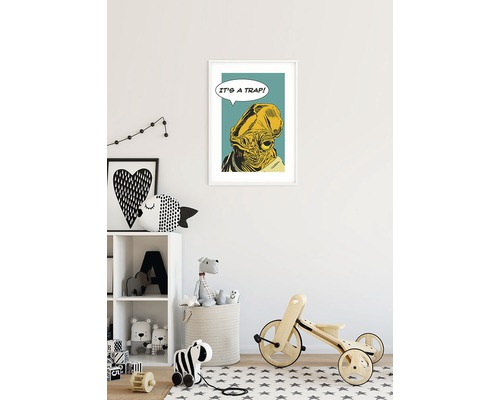 Inramad Star Wars-affisch med amiral Ackbar och citatet ''It''s a Trap!''