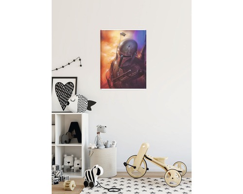 Barnrum med väggmålning av en Mandalorian