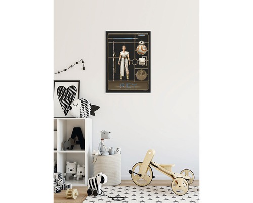 Dekorativ Star Wars poster med Rey i barnrummet