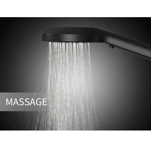 Duschmunstycke med massagefunktion i drift