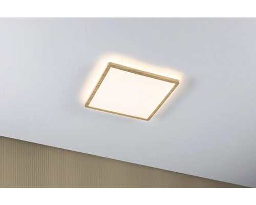 Fyrkantig taklampa med träram