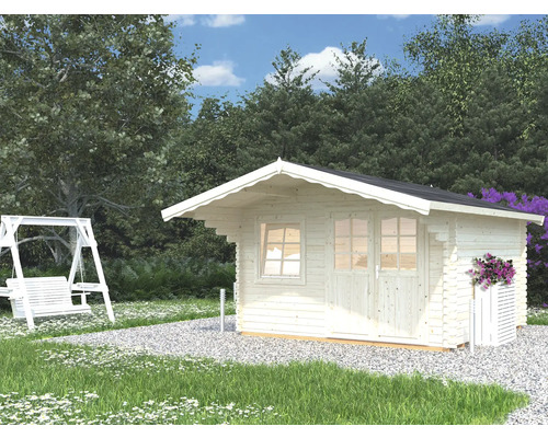 Attefallshus PALMAKO Sally inkl. golv, fönster, entrétak 23m² (12,3m²) 360x360cm obehandlad