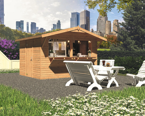 Kiosk PALMAKO Stella 8,2m² 259x323cm doppimpregnerad brun Kiosk PALMAKO Stella 8,2m² 259x323cm doppimpregnerad brun