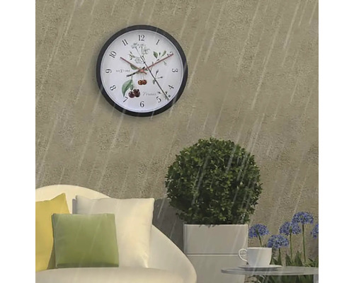 Väggklocka med blommönster för utomhusbruk