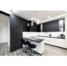 Dekorpanel Linea slim 3 svart/svart 15x265cm