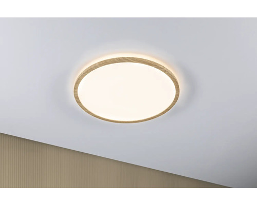 Rund taklampa med träram