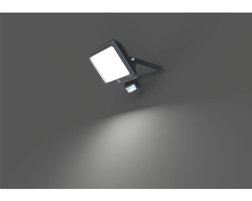 LED-strålkastare för utomhusbruk med rörelsedetektor på en vägg