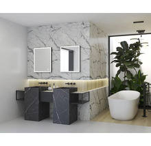 Spegel med belysning CORDIA square line series svart 80x65 cm touchsensor IP44 LED