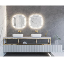 Spegel med belysning CORDIA smooth line series utan ram 60x60 cm touchsensor IP44 LED
