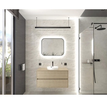 Spegel med belysning CORDIA tender line backlight series svart 60x80 cm touchsensor IP44 LED