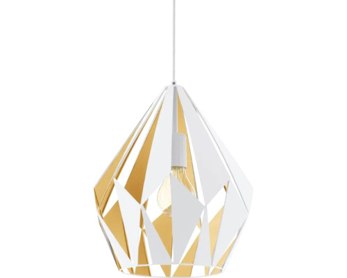 Pendellampa med geometrisk skärm och glödlampa