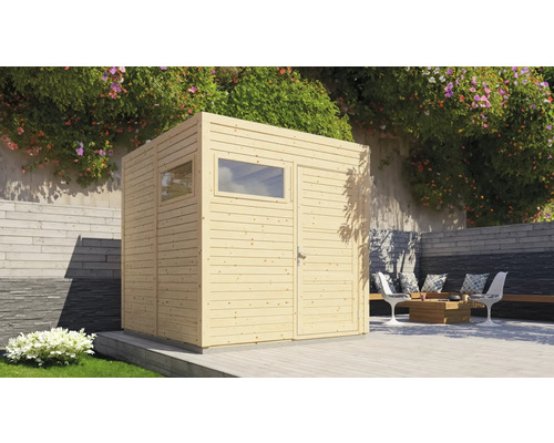 Trädgårdsskjul Cubo 2 med golv 5,3m² 226x234cm natur