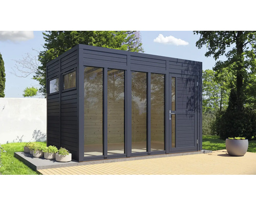 Friggebod BERTILO Cubo 3 Office inkl. golv 336x234cm antracit Friggebod BERTILO Cubo 3 Office inkl. golv 336x234cm antracit