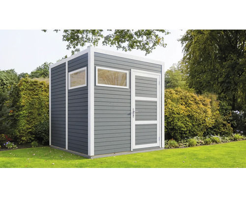 Trädgårdsskjul Cubo 2 med golv 5,3m² 226x240cm ljusgrå