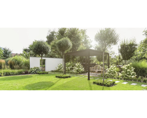 Pergola MIRADOR Deluxe 3x3.6 stolpbredd 11x11cm 301,24x362,2cm antracit