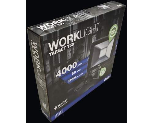Förpackning för Target T50 arbetslampa med 4000 lumen och kapslingsklass IP65