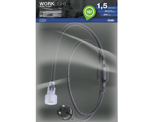 Gelia Worklight 1,5 meter startkabel för arbetsbelysning