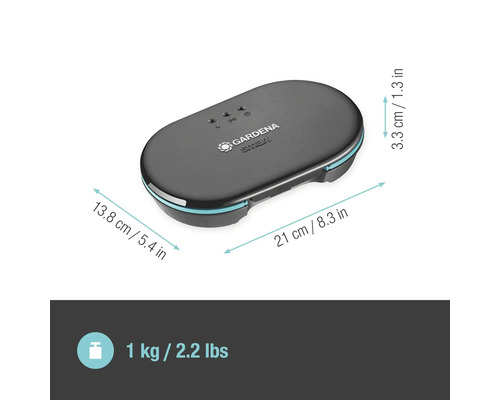 Gardena Smart Gateway med dimensioner
