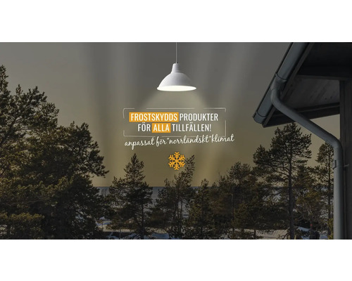 Scen med frostskyddsprodukter för alla tillfällen, anpassad för nordiskt klimat.