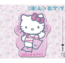 Hello Kitty badleksak på mönstrad bakgrund