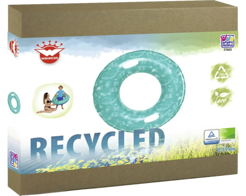 Förpackning med en grön badring av återvunnet material