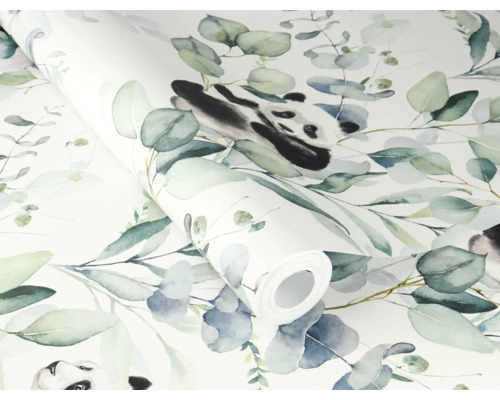 Tapetrulle med panda och eukalyptusmotiv