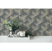 Tapet A.S CRÉATION 3D grafik blå/beige 10,05x0,53m