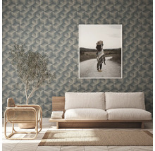Tapet A.S CRÉATION 3D grafik blå/beige 10,05x0,53m