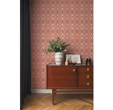 Tapet A.S. CRÉATION Retro geometrisk röd 10,05x0,53m