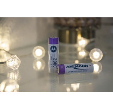 Två Ansmann AA litiumjonbatterier med 1,5 volt