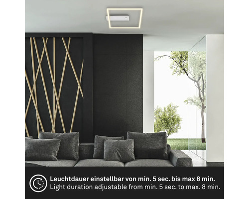 Fyrkantig LED-taklampa i ett vardagsrum