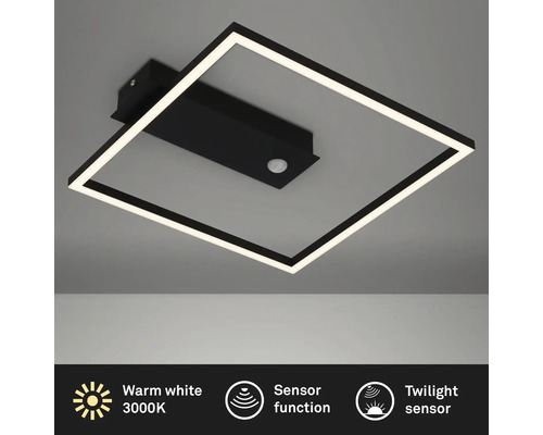 Fyrkantig LED-taklampa med sensorfunktion och skymningssensor