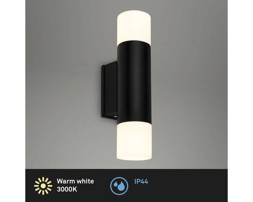 Svart vägglampa med två lampor