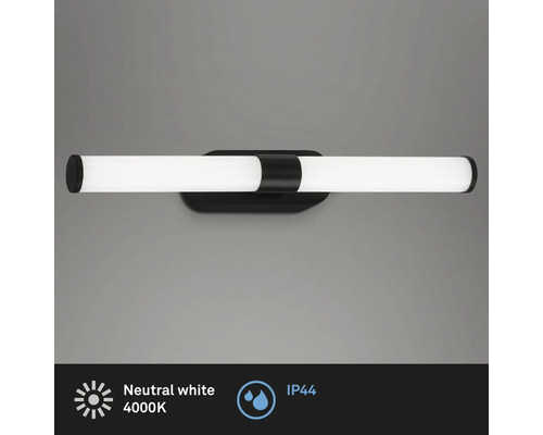 Svart LED-vägglampa med neutralt vitt ljus