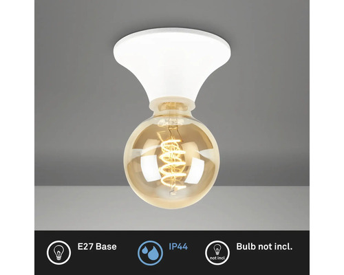 Taklampa med E27 sockel, IP44 skyddsklass och utan ljuskälla