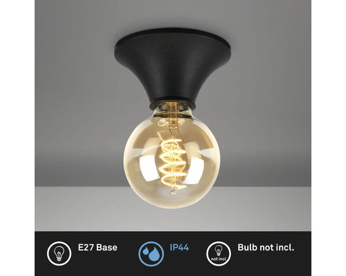 Taklampa med E27 sockel, skyddsklass IP44, lampa ingår ej