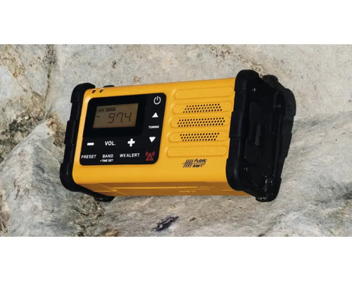 Gul Public Alert radio med digital display