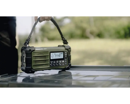 Sangean byggnadsradio med bärrem