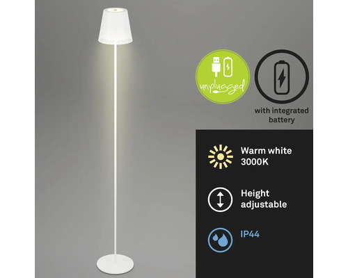 Golvlampa med batteri och justerbar höjd