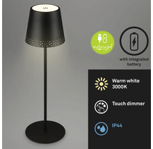 Bordslampa BRILONER utomhus svart, IP44