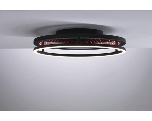 Svart LED-taklampa med oändlighetseffekt i taket